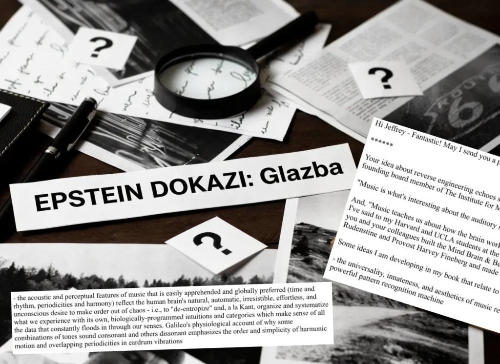 Objavljeni dokumenti pokazuju da je Epsteina živo zanimalo kako glazba djeluje na mozak