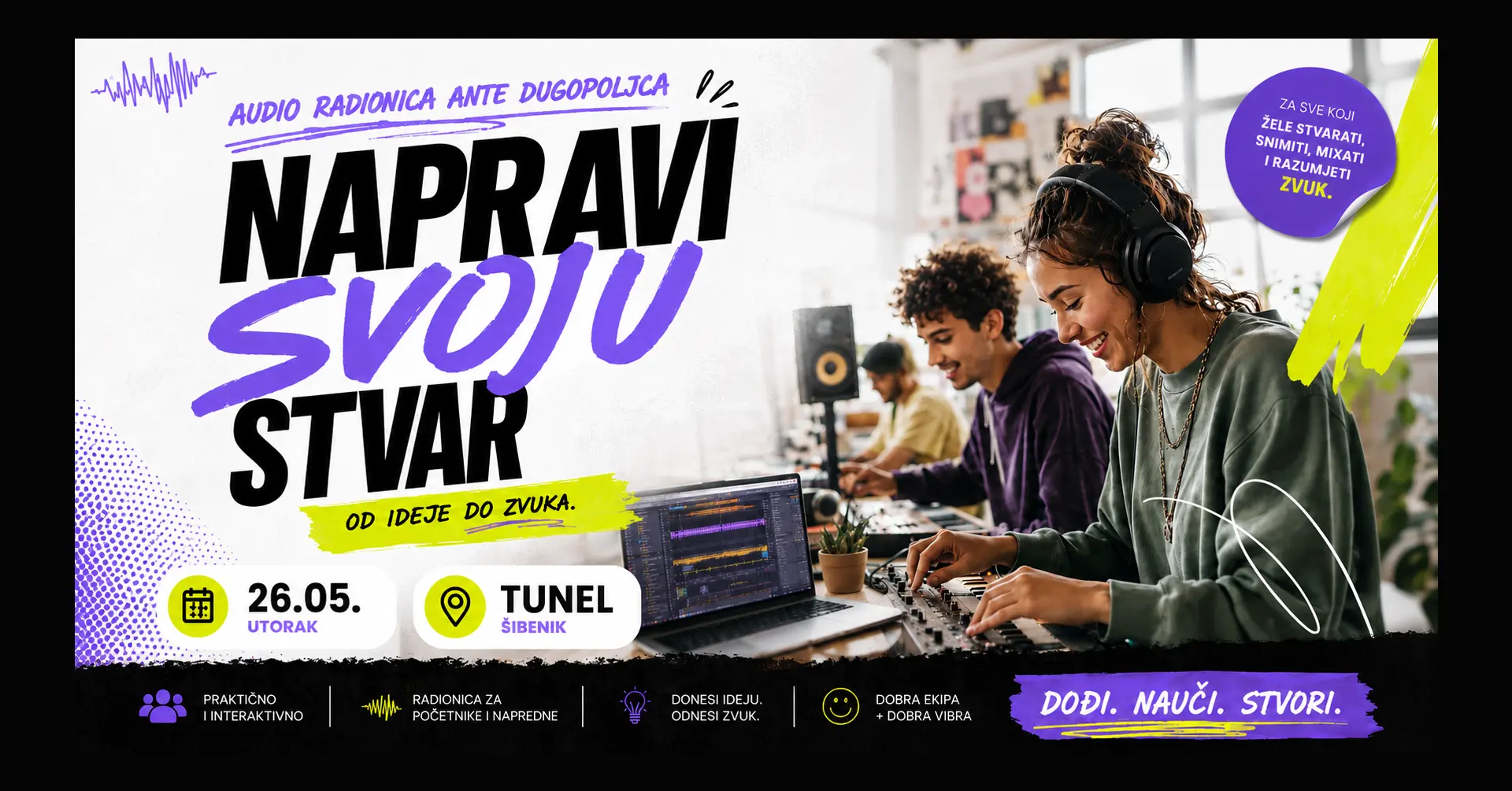 audio-radionica-u-tunelu2 Besplatna edukacija za početnike i napredne u Tunelu: Naučite tajne glazbene produkcije