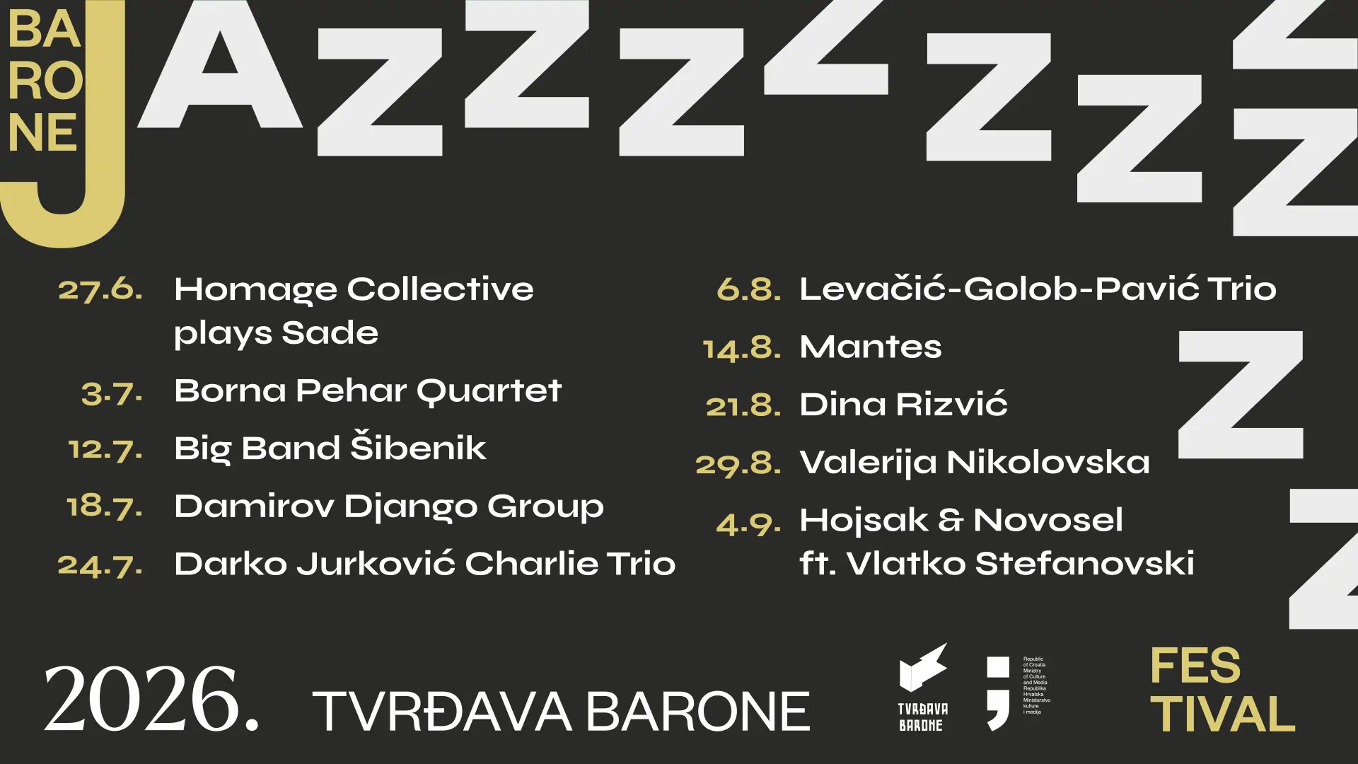 BJF_2026_1920_1080_svi_corr Novo izdanje Barone Jazz Festivala: Dva mjeseca vrhunske glazbe pod ljetnim nebom
