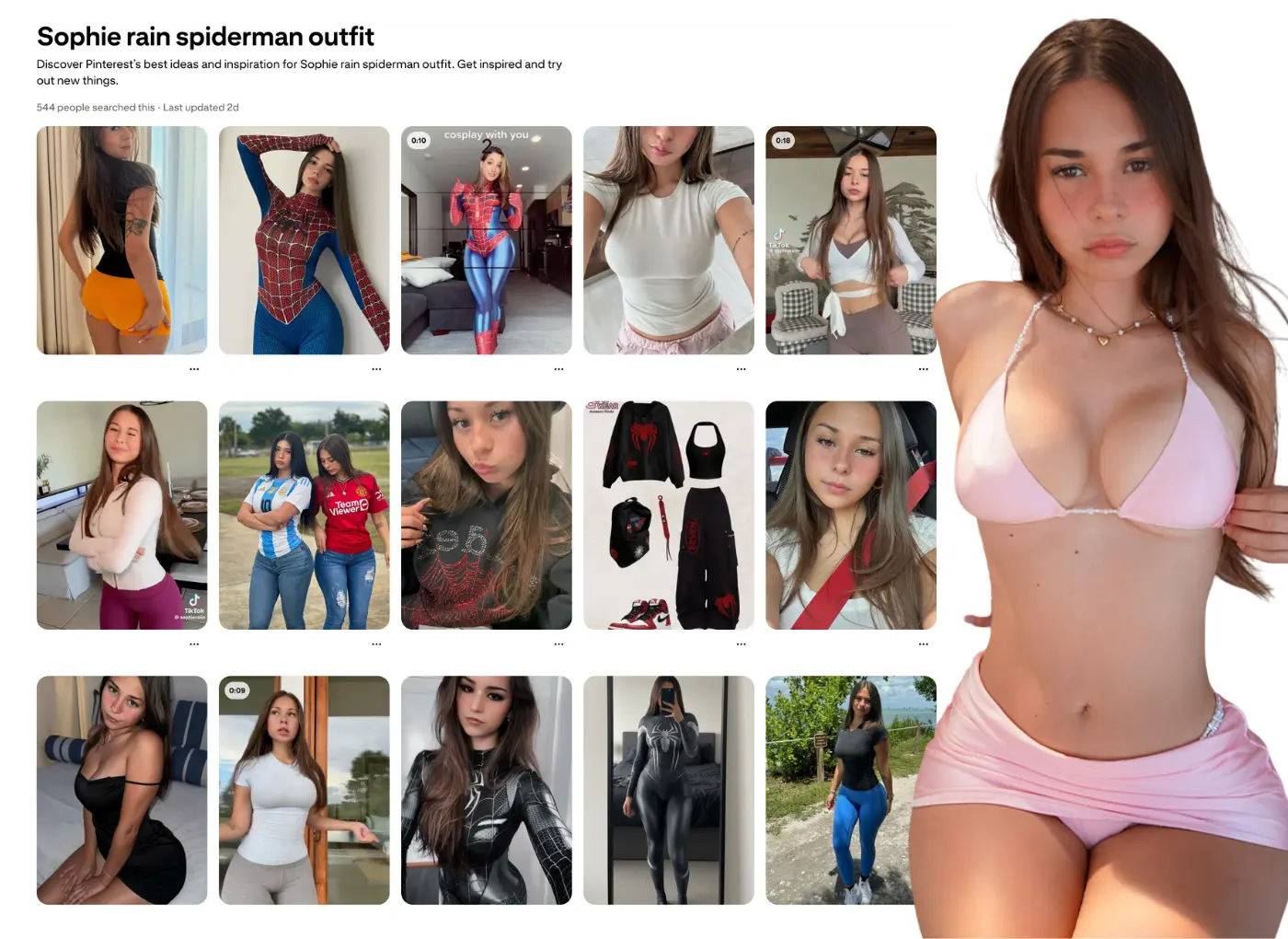 ‘OnlyFans’ fenomen: Američki san u kojem konobarica za tri godine zaradi 95 milijuna dolara'Sophie rain spiderman outfit' with a large side portrait of a woman in a pink bikini camper style image on the right.
