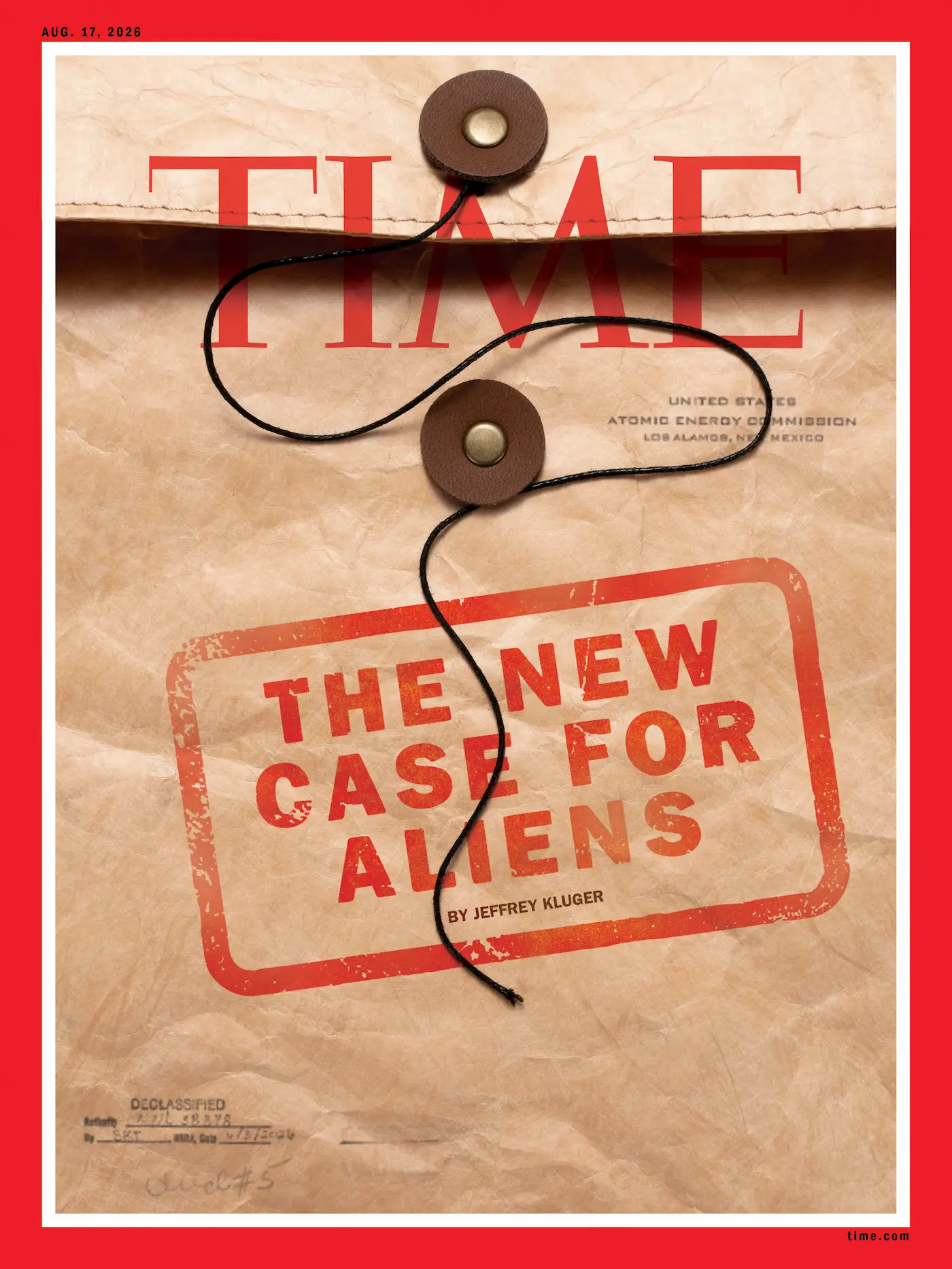 Magazin Time baš se raspisao o NLO-ima: Amerika sad vanzemaljce shvaća vrlo ozbiljno'TIME' text and a black stethoscope, titled 'The New Case for Aliens' by Jeffrey Kluger.